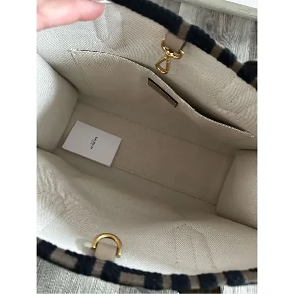 BALMAIN Khaki & Black B-Army 36 Monogram Jacquard Tote $1495 - Picture 3 of 13